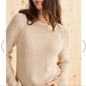 Jenni Kayne Moss Green Cotton Fisherman Sweater